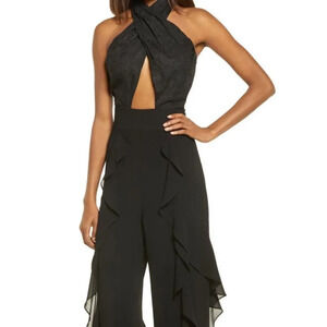 NWT ONE33 SOCIAL Ruffle Halter Jumpsuit - size 8